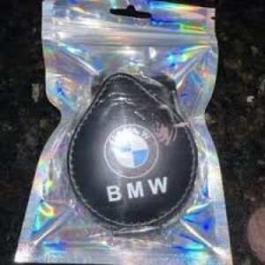 BMW Black Leather Sunglasses Holder Clip For Car Sun Visor